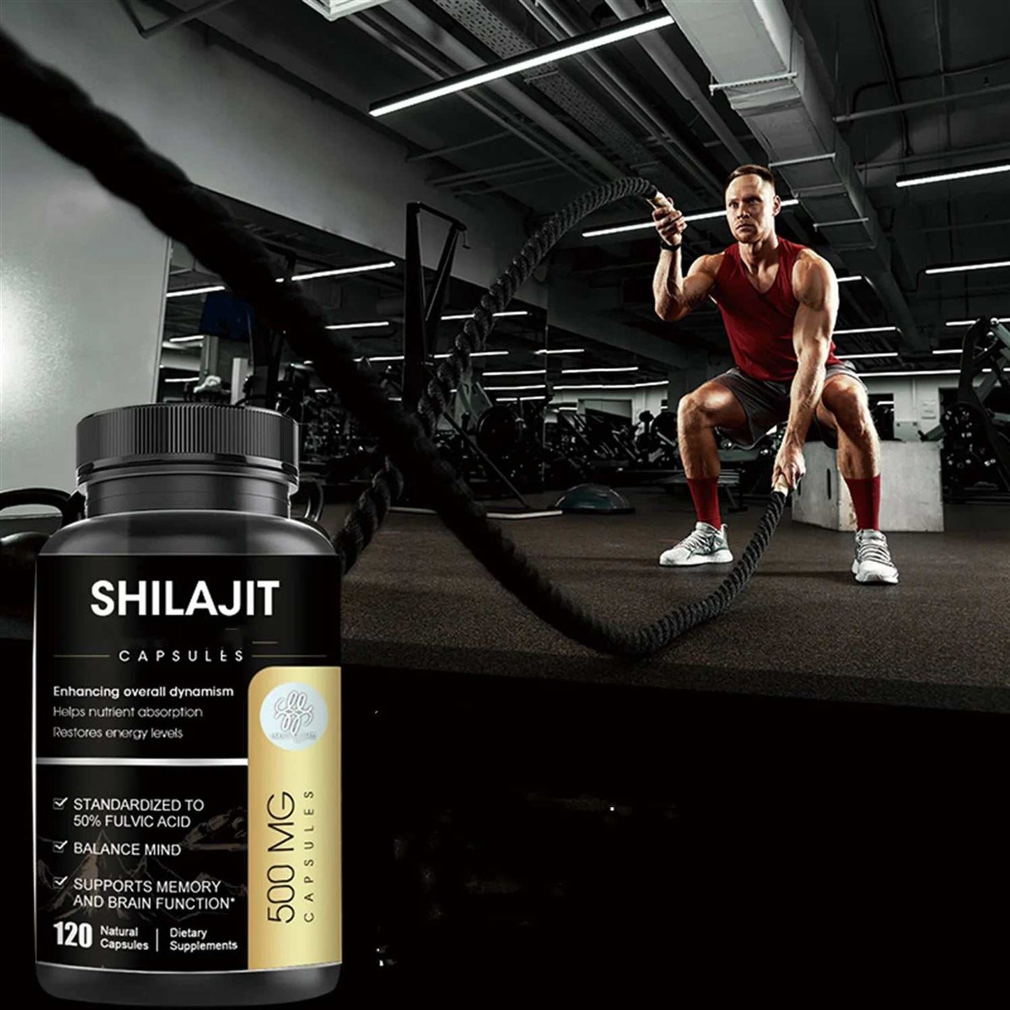 Shilajit Supplement 500Mg (High in Trace Minerals, No Fillers & Non-Gmo), Energy Booster, 120 Vegan Capsules for Unisex