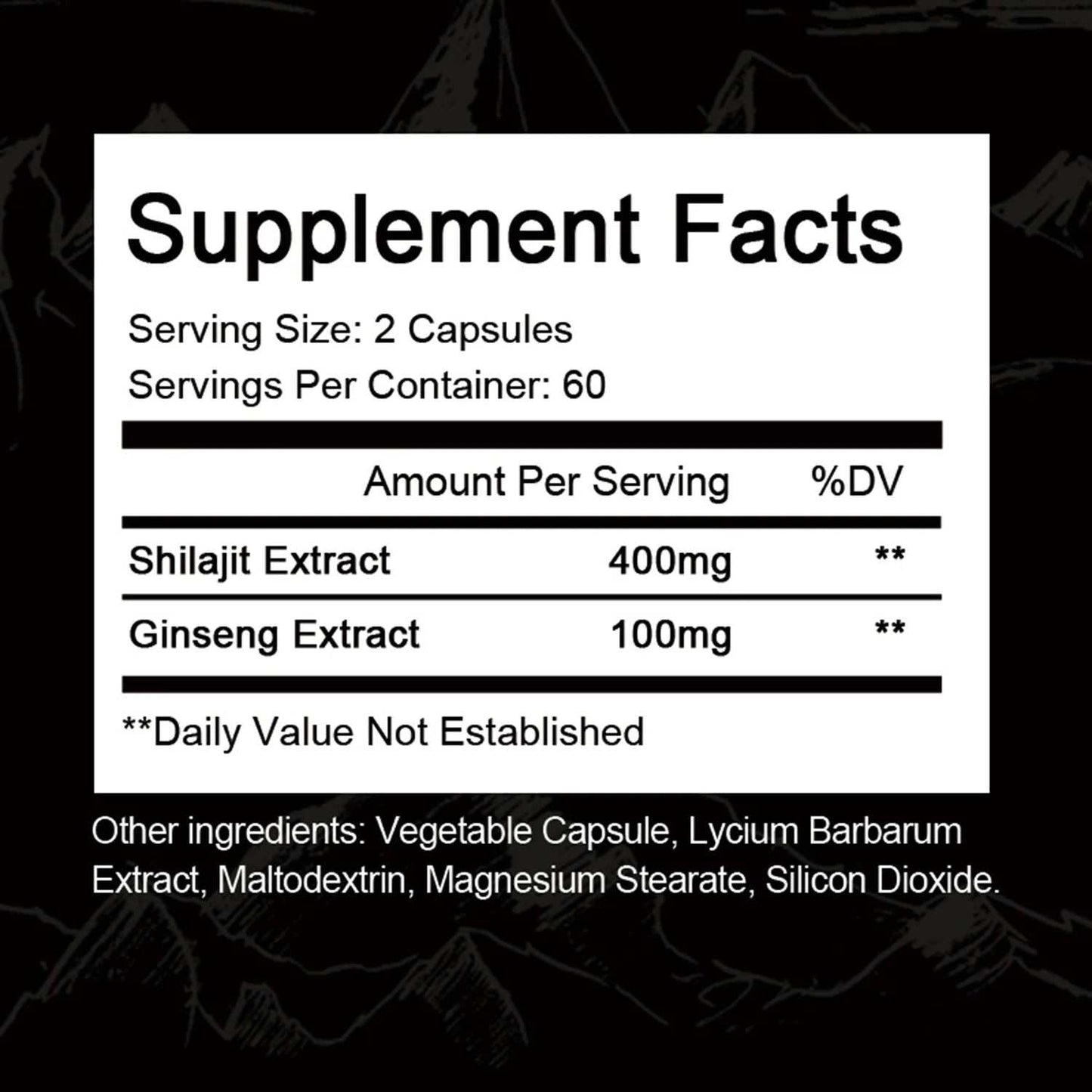 Shilajit Supplement 500Mg (High in Trace Minerals, No Fillers & Non-Gmo), Energy Booster, 120 Vegan Capsules for Unisex
