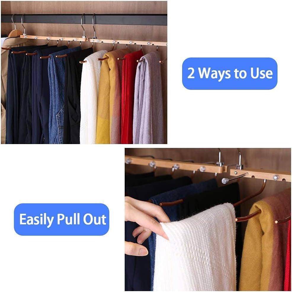 Magic Pants Hangers,Space Saving Closet Hangers 5 Layers 2 Uses Multi Functional Pants Rack,Clothes Organizer Rack for Clothes Trousers Scarves Ties(1 Pack)…