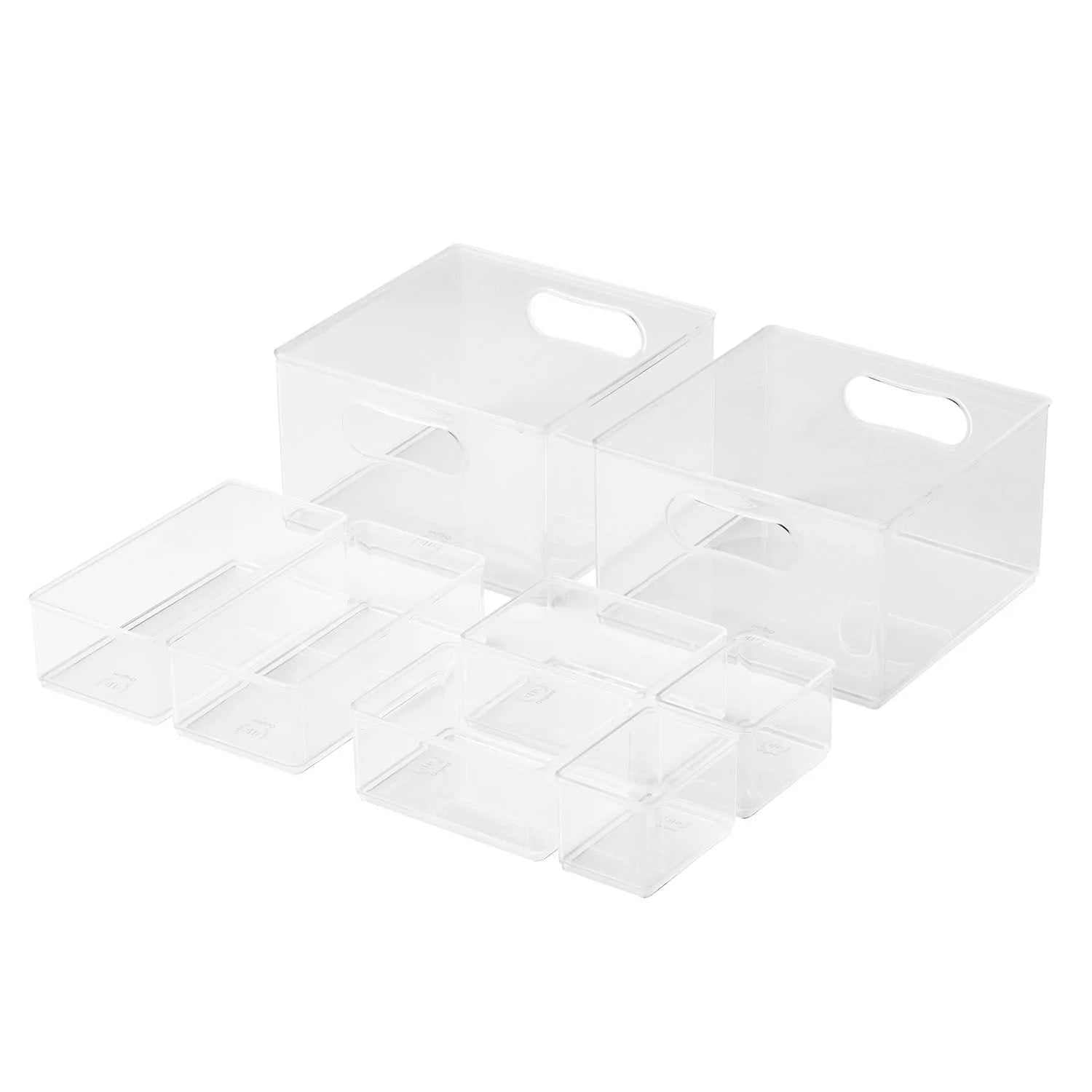 8 Piece Multipurpose Edit, Plastic Storage Organizing System, Clear