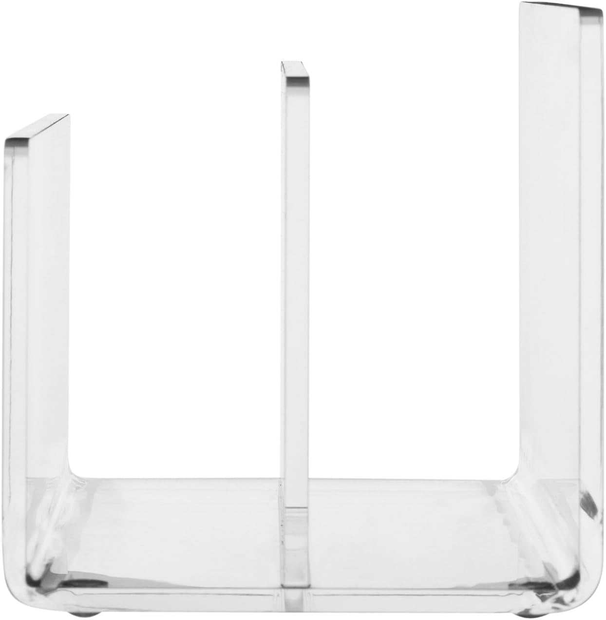 Clear Acrylic Mini File Sorter, 2 Section File Holder, 6" X 3.8" X 3.9", Desk Organizer, Non-Skid Feet, Desk Accessory