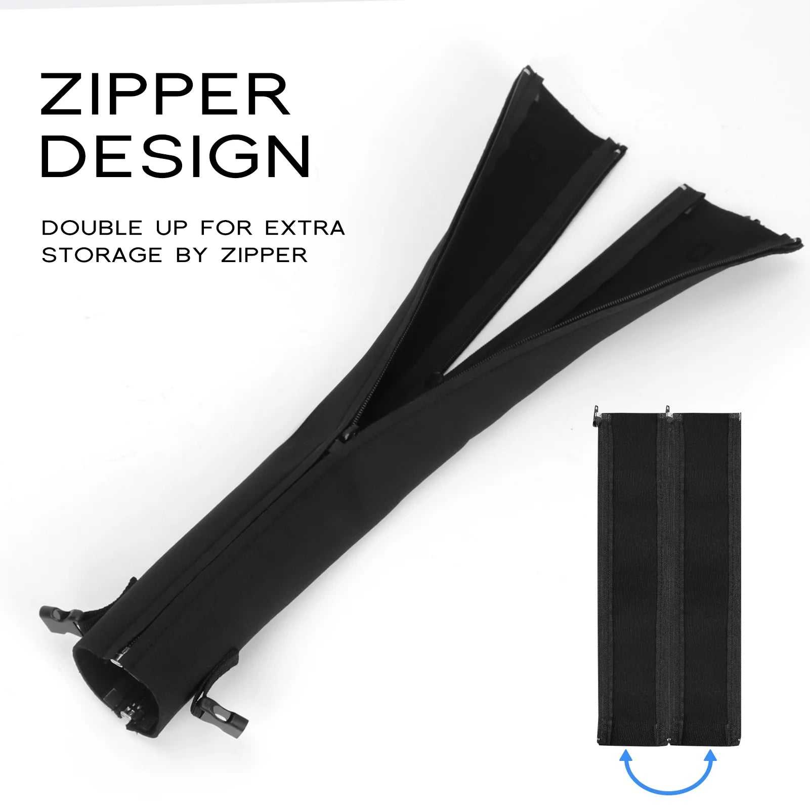 Cable Sleeves,[4 Pack] Flexible Cable Management Sleeves,[Waterproof][Buckles Design] 19.5 Inch Wire Cover Cord Organizer System with Zipper for Tv,Computer,Office,Home Entertainment,Black