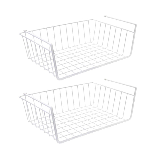 Wire under Cabinet Baskets, White, 2 Count