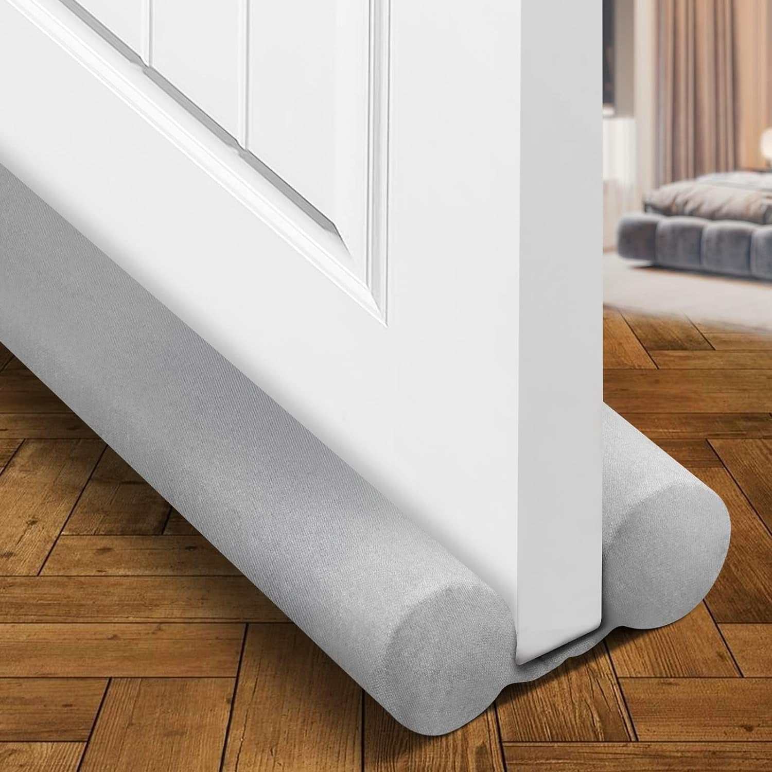 Door Draft Stopper Door Sweep Weather Stripping Noise Blocker Window Breeze Blocker Adjustable Door Sweeps, Grey