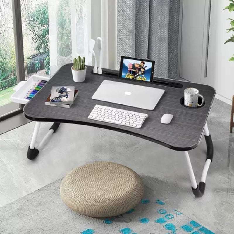 Laptop Bed Desk, Foldable Laptop Lap Desk Tray Table with USB Charge Port, Black