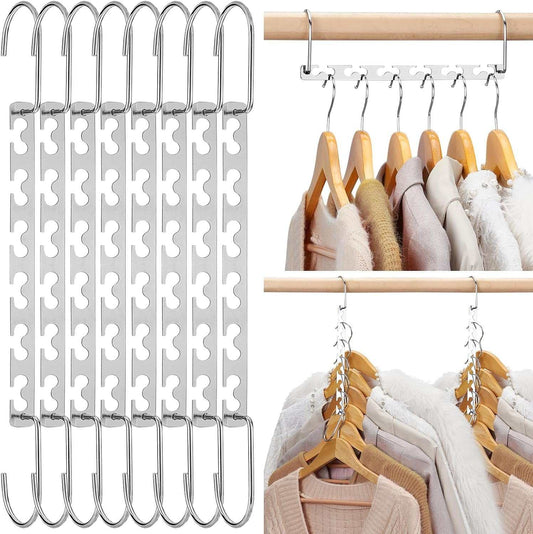 Space Saving Hangers for Clothes 12 Pack, Heavy Duty Hanger Organizer 30 Lbs Capacity, Metal Magic Hanger, Sturdy Multi Hangers, Closet Space Saver Hangers Closet Organizers and Storage