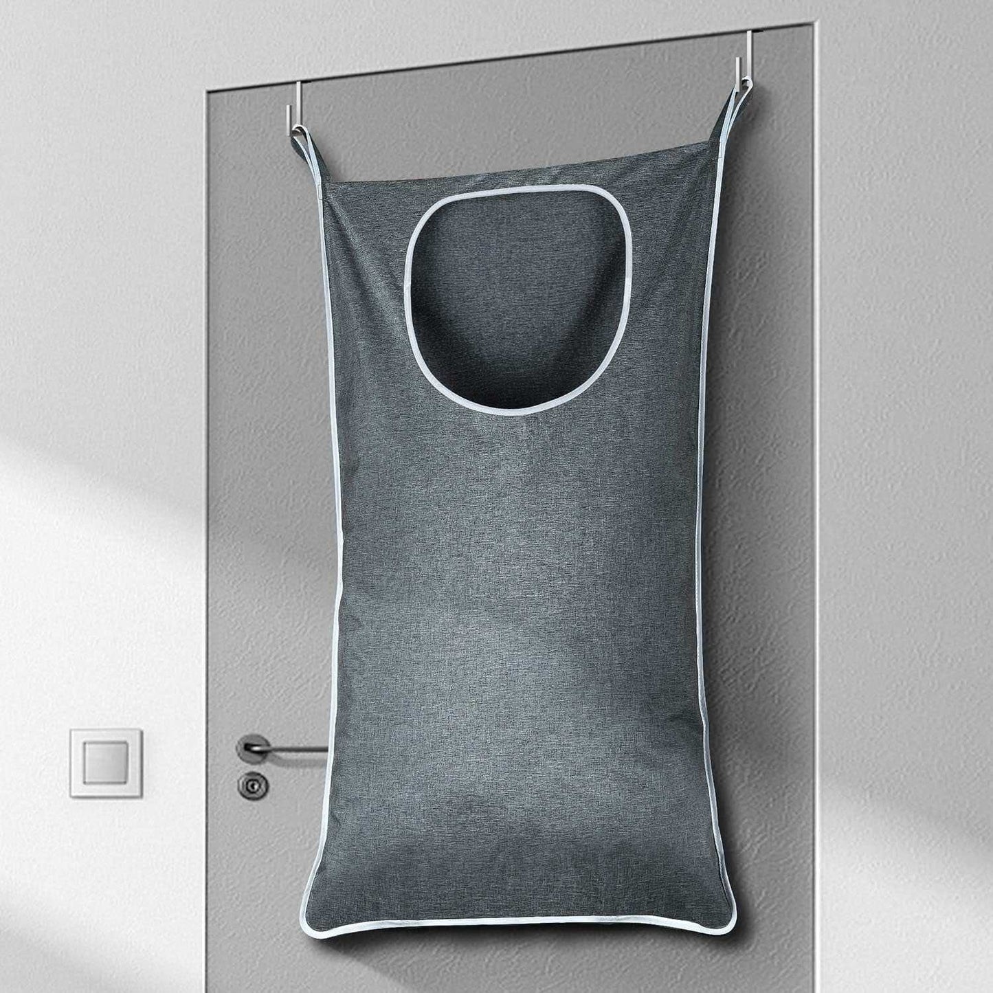 Hanging Laundry Hamper, over the Door Laundry Hamper and Hanging Laundry Bag, Extra Large Space Saving Hanging Hamper with 2 Types Hooks (35X 22Inch, Heather Grey)