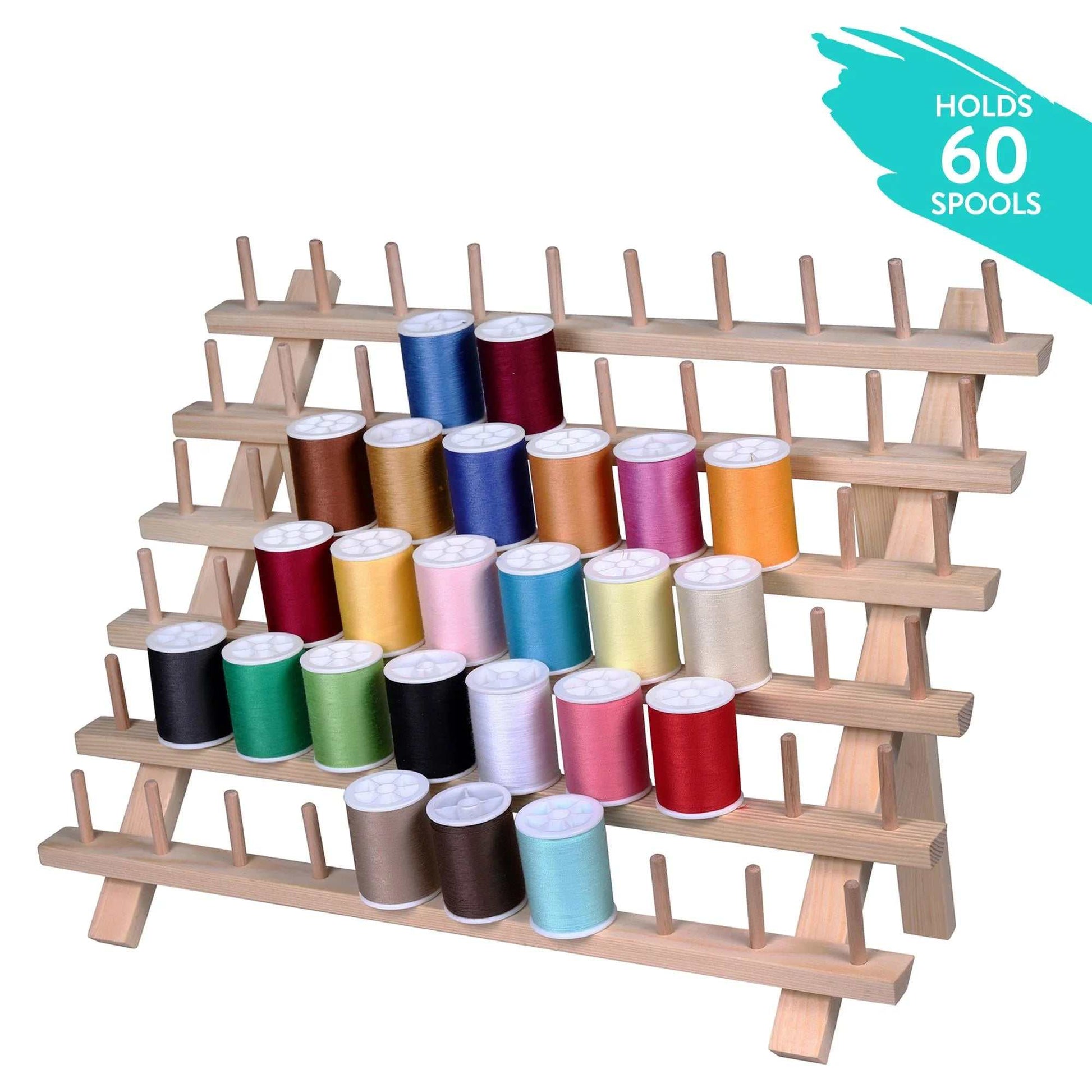 Sewing Thread Spool Organizing Storage Rack, Holds 60 Spools, 1.75" Length X 15.75" Width X 12.63" Height