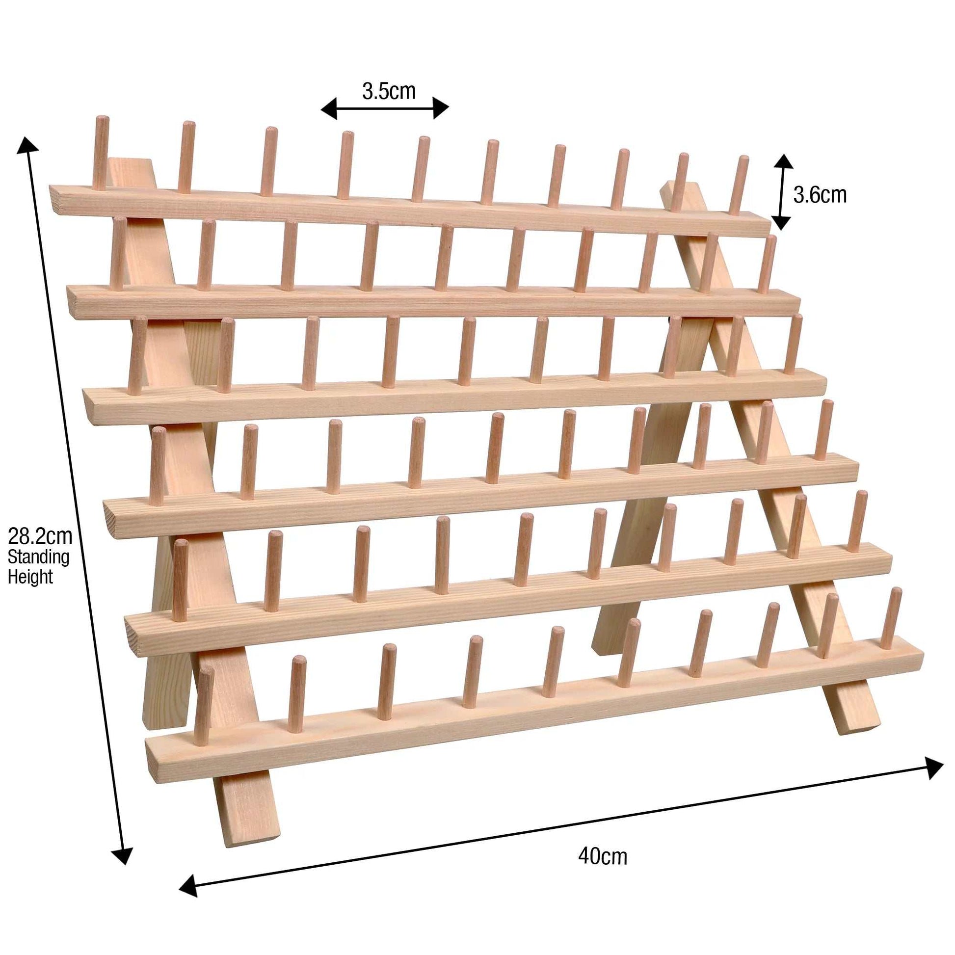 Sewing Thread Spool Organizing Storage Rack, Holds 60 Spools, 1.75" Length X 15.75" Width X 12.63" Height