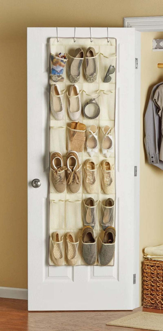 24-Pocket Over-The-Door Hanging Organizer Canvas