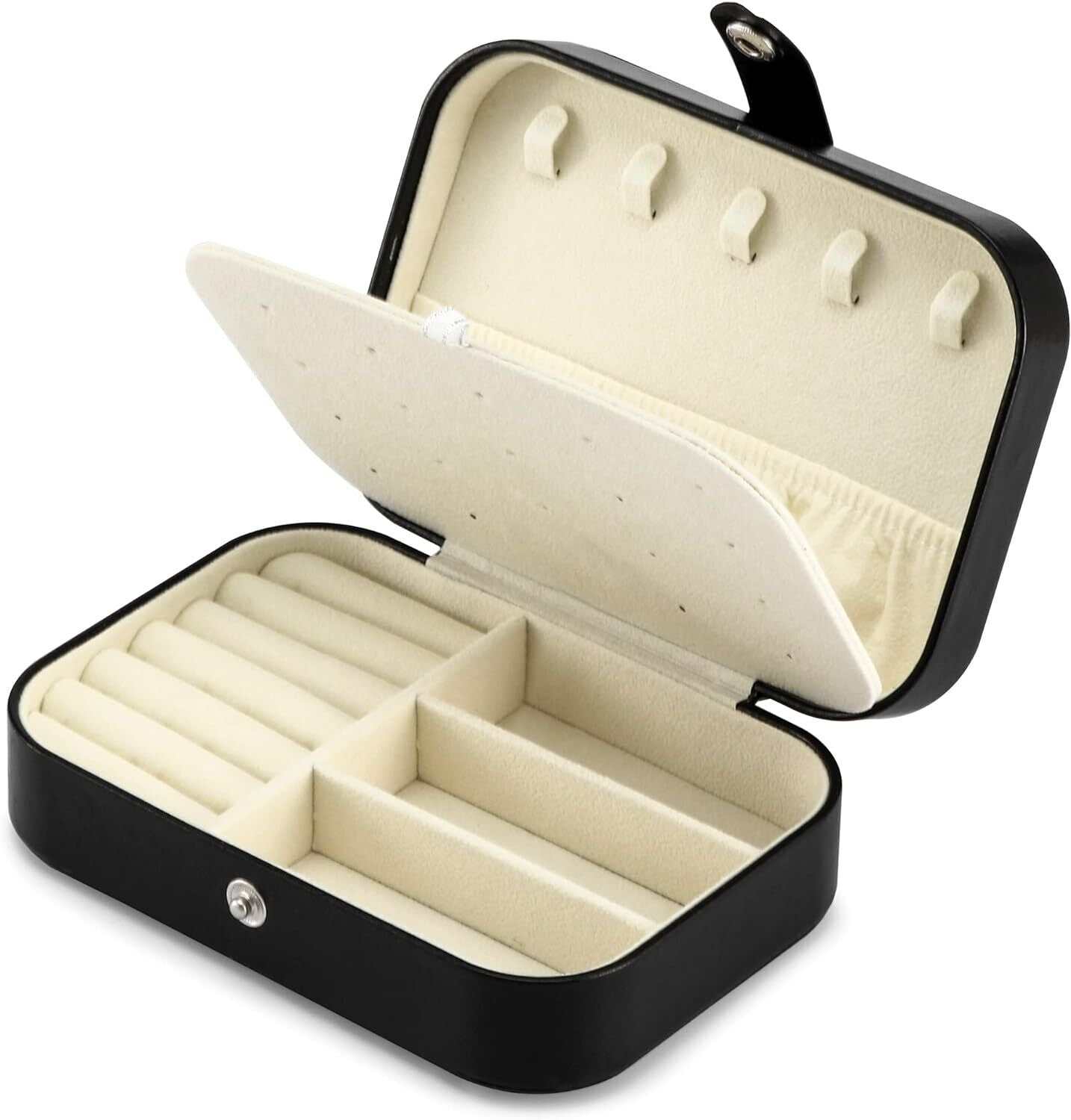 Portable Jewelry Box Organizer Leather Ornaments Case Travel Storage