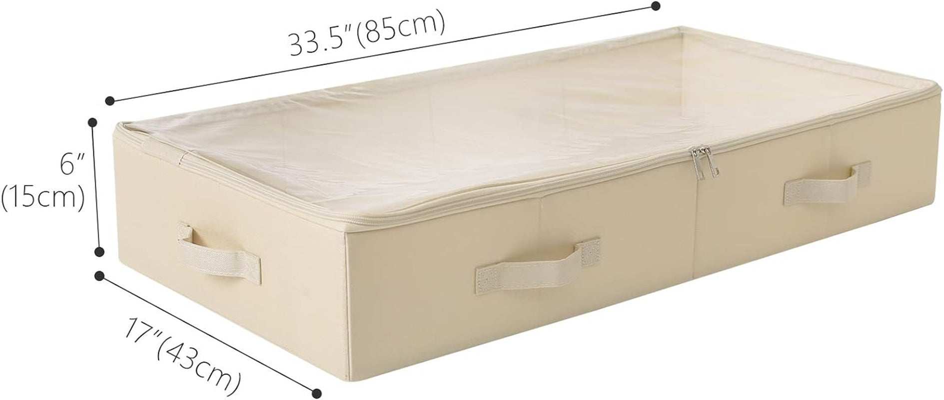 Spacious Visible Lidded under Bed Storage Bins for Shoes, Blankets, Sheets Organized, Wedding Dress Storage Box, Beige