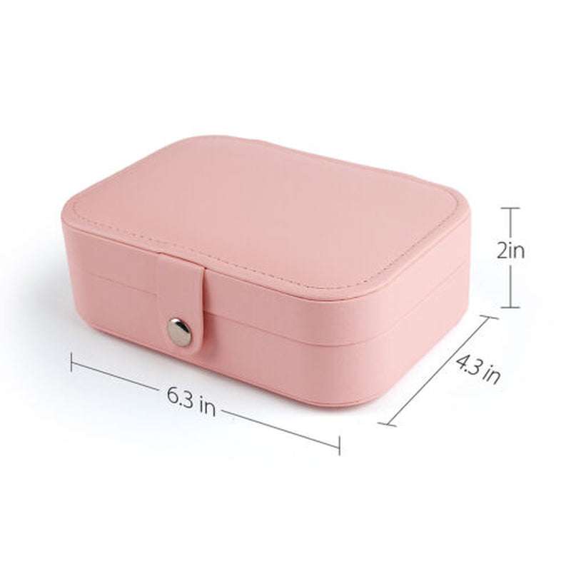 Portable Jewelry Box Organizer Leather Ornaments Case Travel Storage