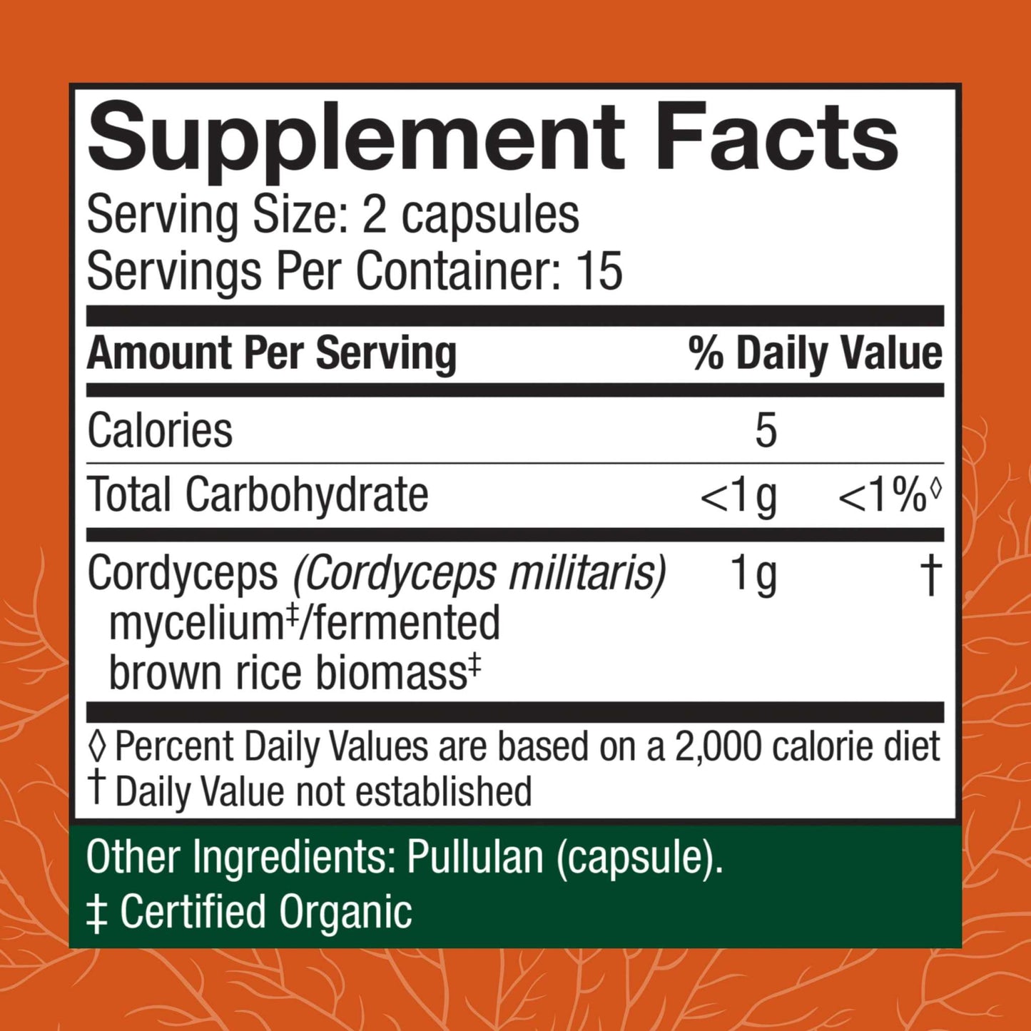 Cordyceps Capsules - 30 Capsules (15 Servings)