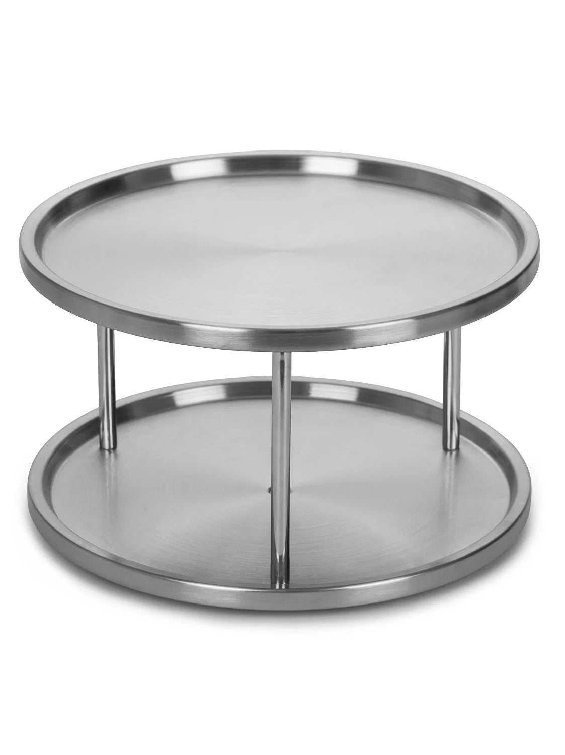 2-Tier Stainless Steel Lazy Susan 360-Degree Spice Turntable