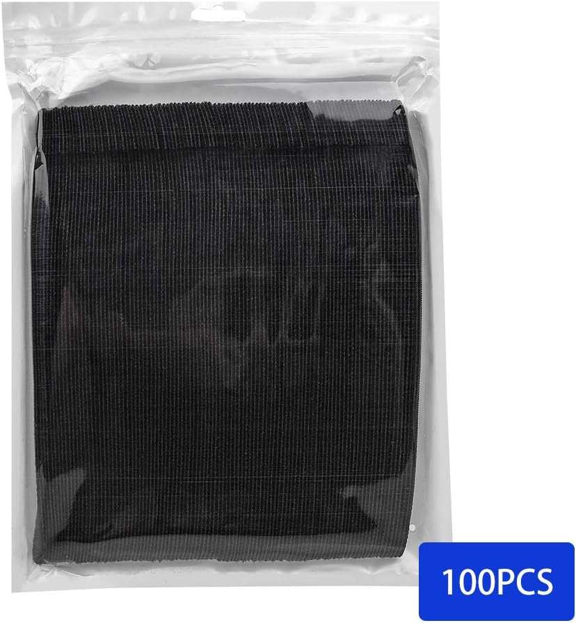 100 PCS 8X1/2 Inch Reusable Fastening Cable Ties Black with Hook Loop Rope Holder,  Adjustable Cord Organization Straps Management Cable Wraps Cord Wire Organizer for Home & Office