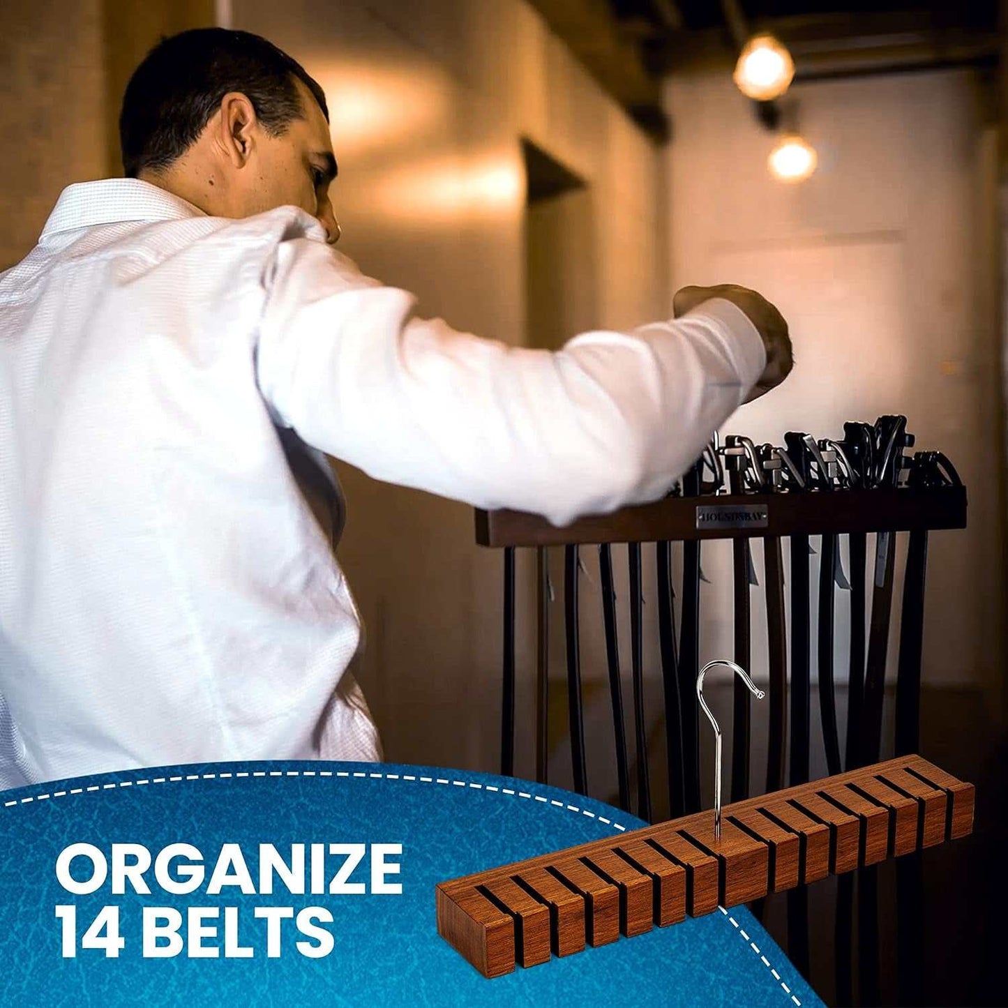 Belt Organizer for Closet - Belt Hanger for Closet - Belt Rack & Belt Storage - Belt Holder for Closet - Gifts for Dad