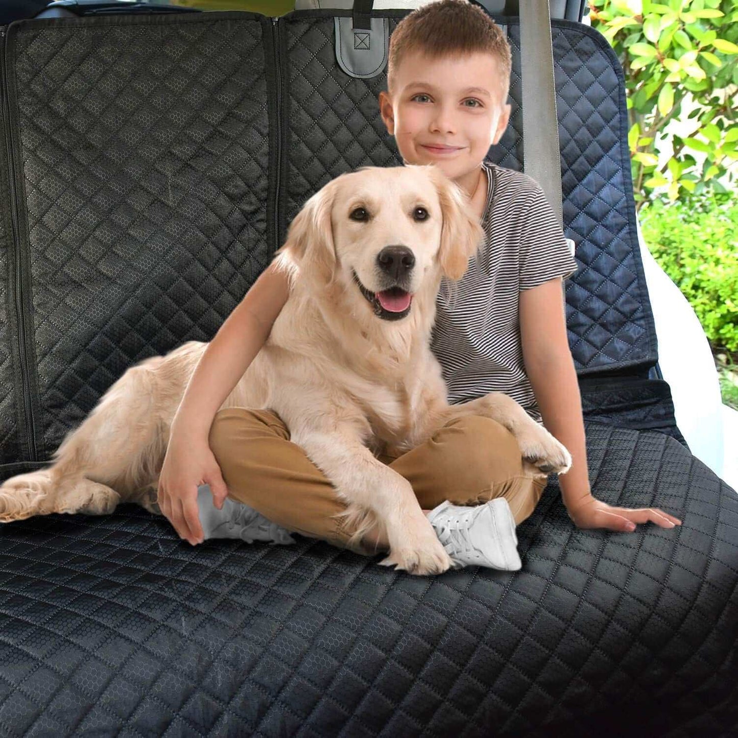 Bench Dog Seat Cover for Back Seat, 100% Waterproof Heavy-Duty & Nonslip Back Seat Cover for Dogs,Washable & Compatible Pet Car Seat Cover for Cars, Trucks & Suvs