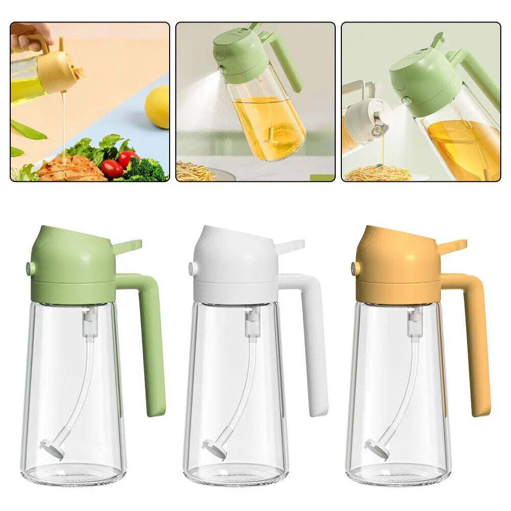 2-In-1 450ML Glass Oil Sprayer and Dispenser Spray Bottle Cooking Dispensers