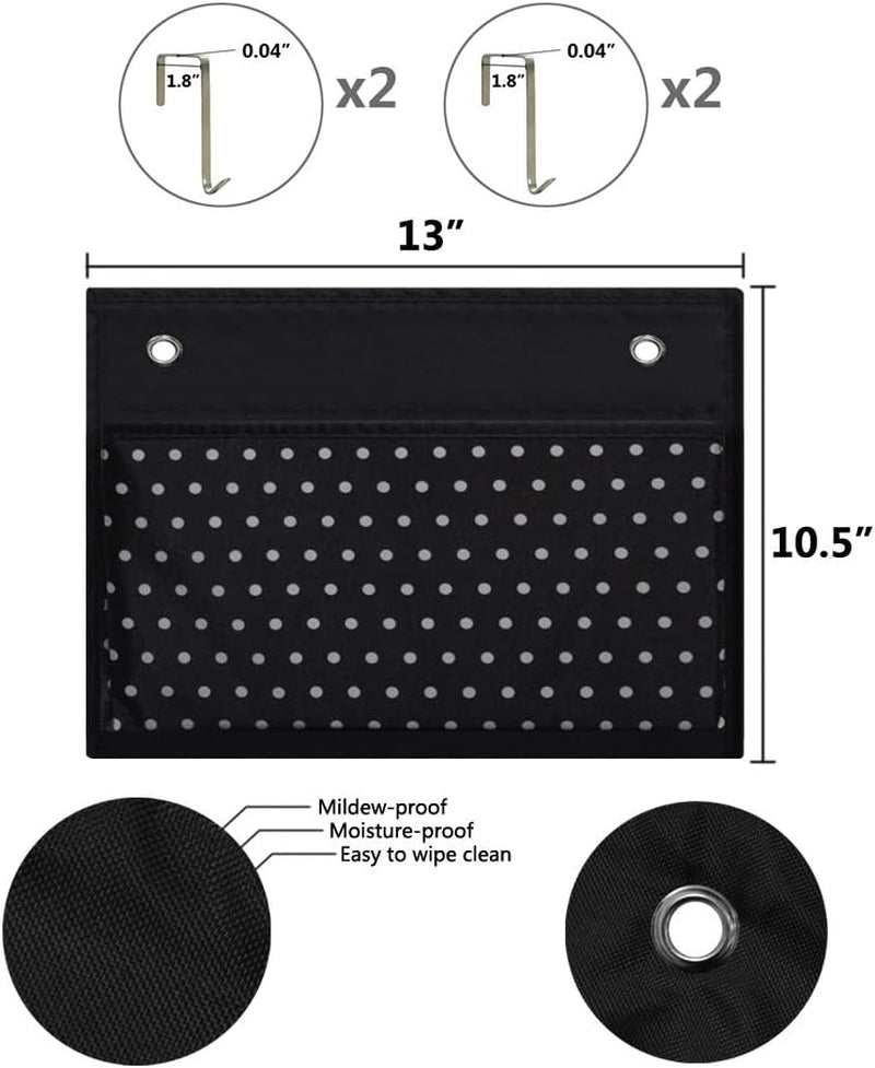 Over the Door File Hanging Storage Organizer  - 4 Large Office Supplies File Document Organizer Holder for Office Supplies, School, Classroom, Office or Home Use, White Dots Pattern