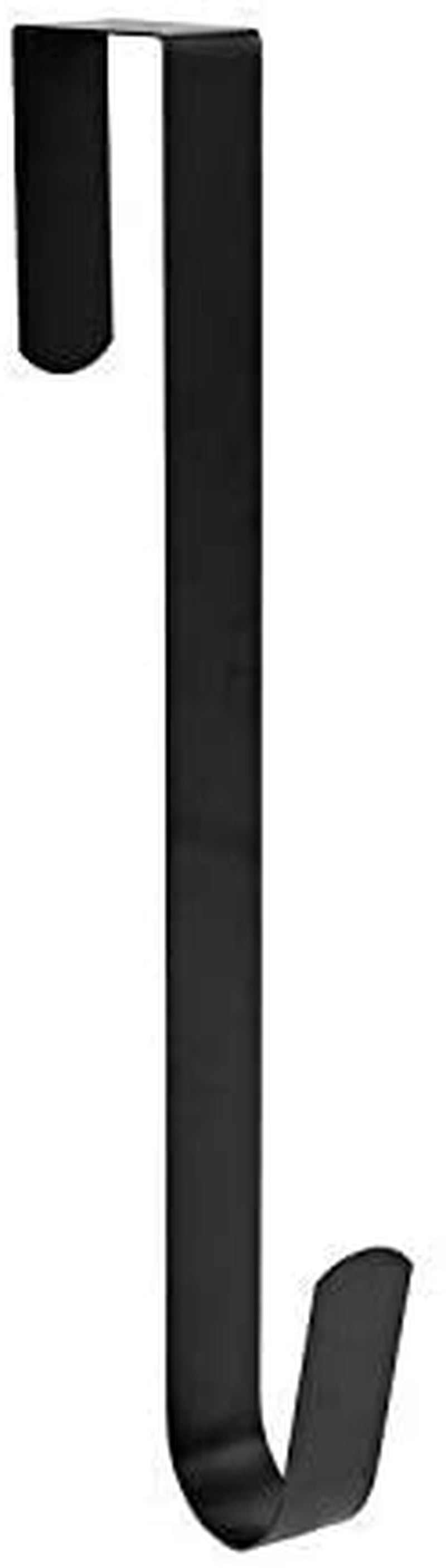 15" Wreath Hanger for Front Door Metal over the Door Single Hook, Black(1)