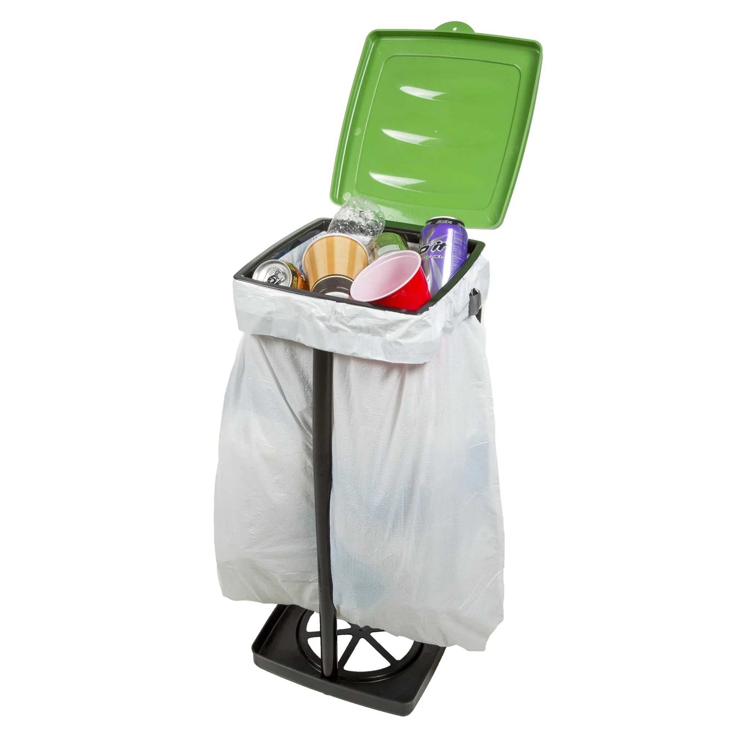 Portable Trash Bag Holder- Collapsible Trashcan for Garbage and Indoor / Outdoor Use by  -Ideal for Camping Recycling and More (Green)