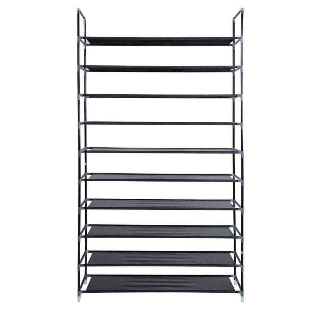 Adjustable Shoe Rack Organizer Storage Shoe Shelves 10 Tier 50 Pair Freestanding