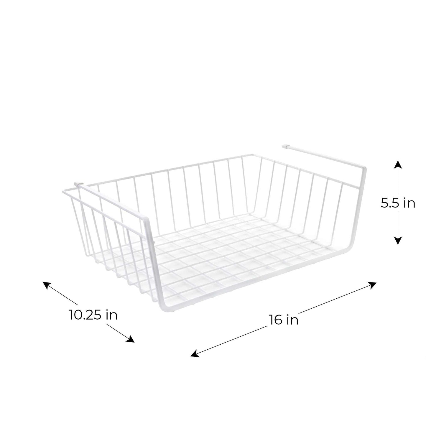 Wire under Cabinet Baskets, White, 2 Count