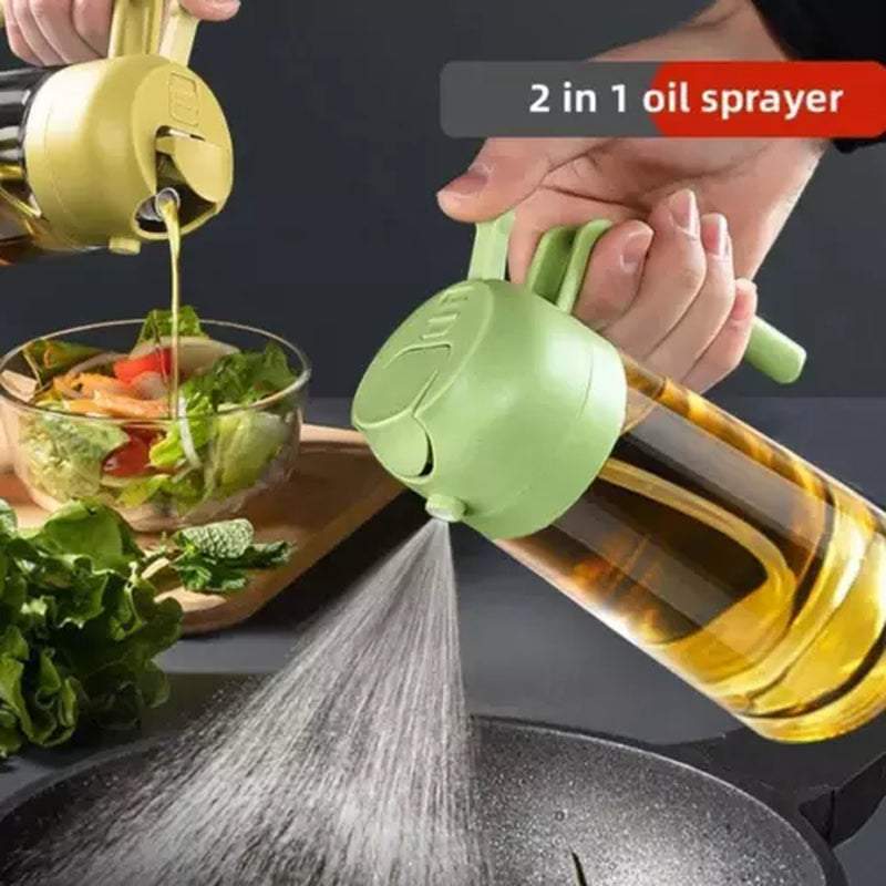 2-In-1 450ML Glass Oil Sprayer and Dispenser Spray Bottle Cooking Dispensers