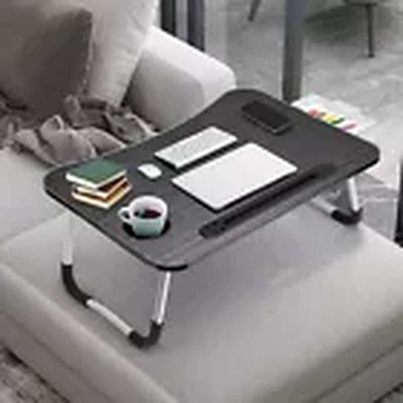 Laptop Bed Desk, Foldable Laptop Lap Desk Tray Table with USB Charge Port, Black