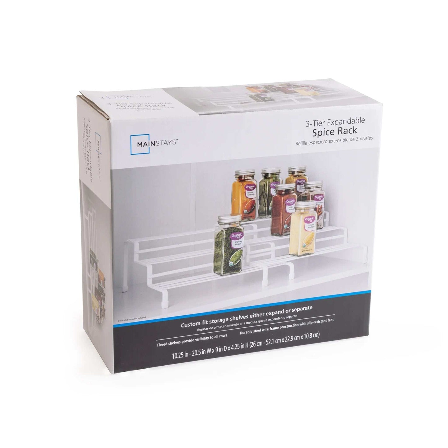 3-Tier Expandable Spice Rack, White