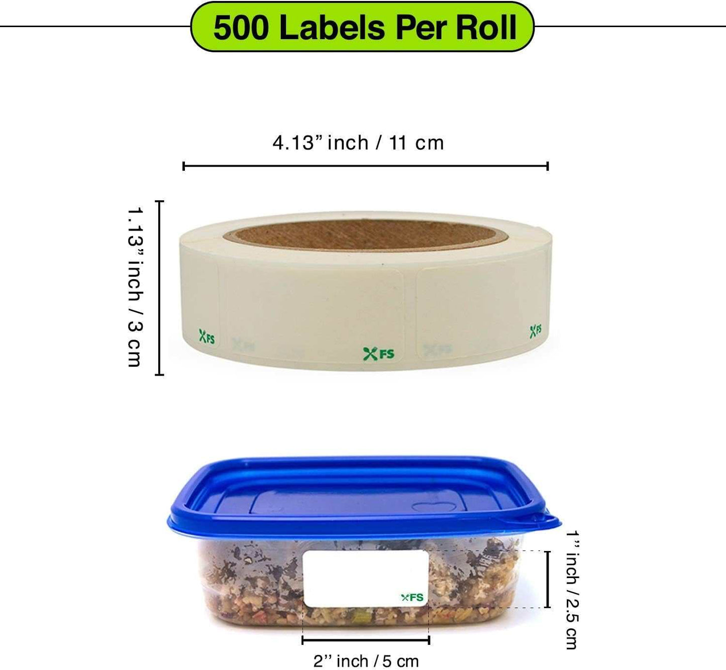 Dissolvable by Food Safe - Leaves No Adhesive Residue Dissolves in Water in 30 Seconds Perfect for Reusable Containers - 500 Labels per Roll