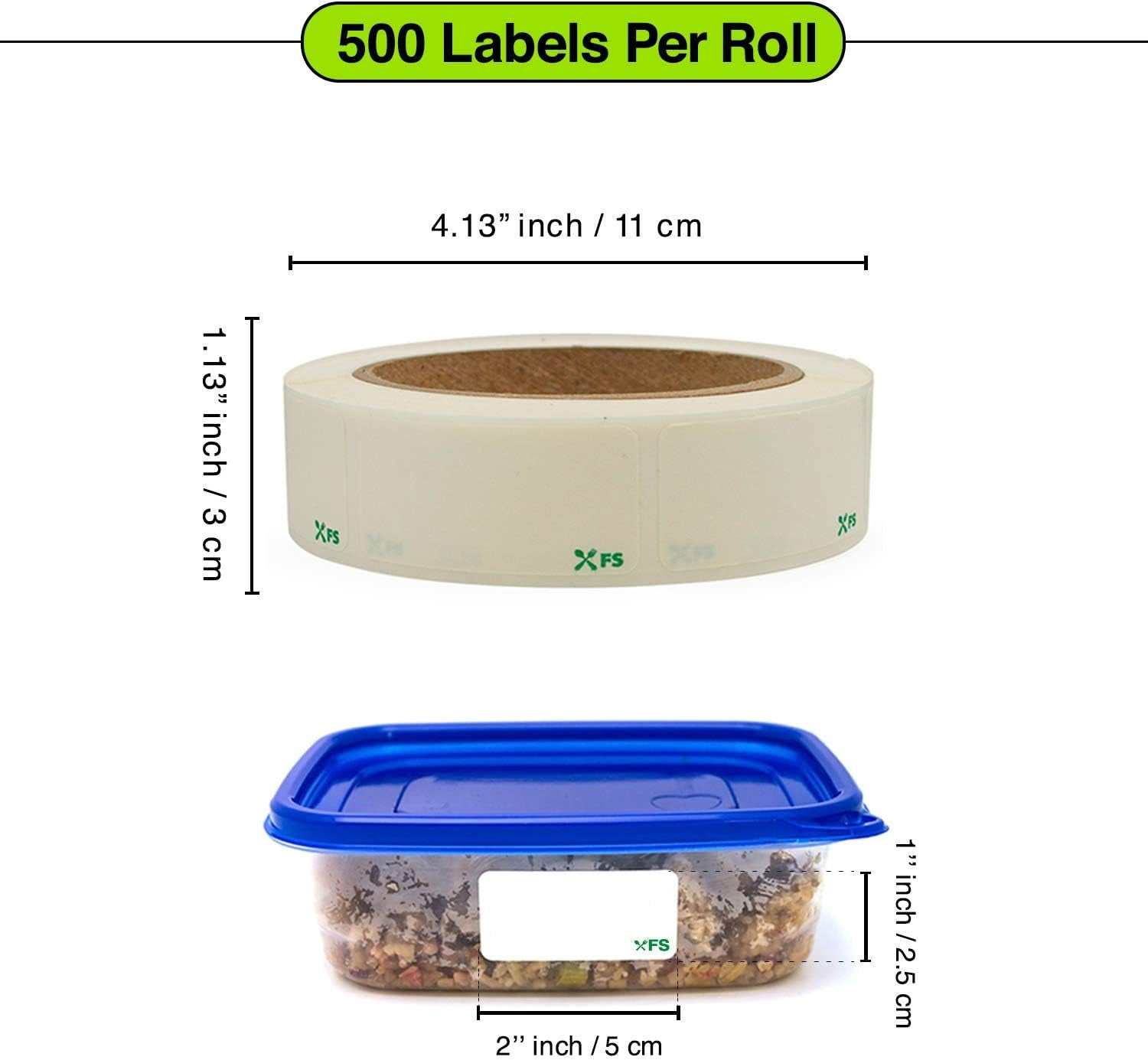 Dissolvable by Food Safe - Leaves No Adhesive Residue Dissolves in Water in 30 Seconds Perfect for Reusable Containers - 500 Labels per Roll