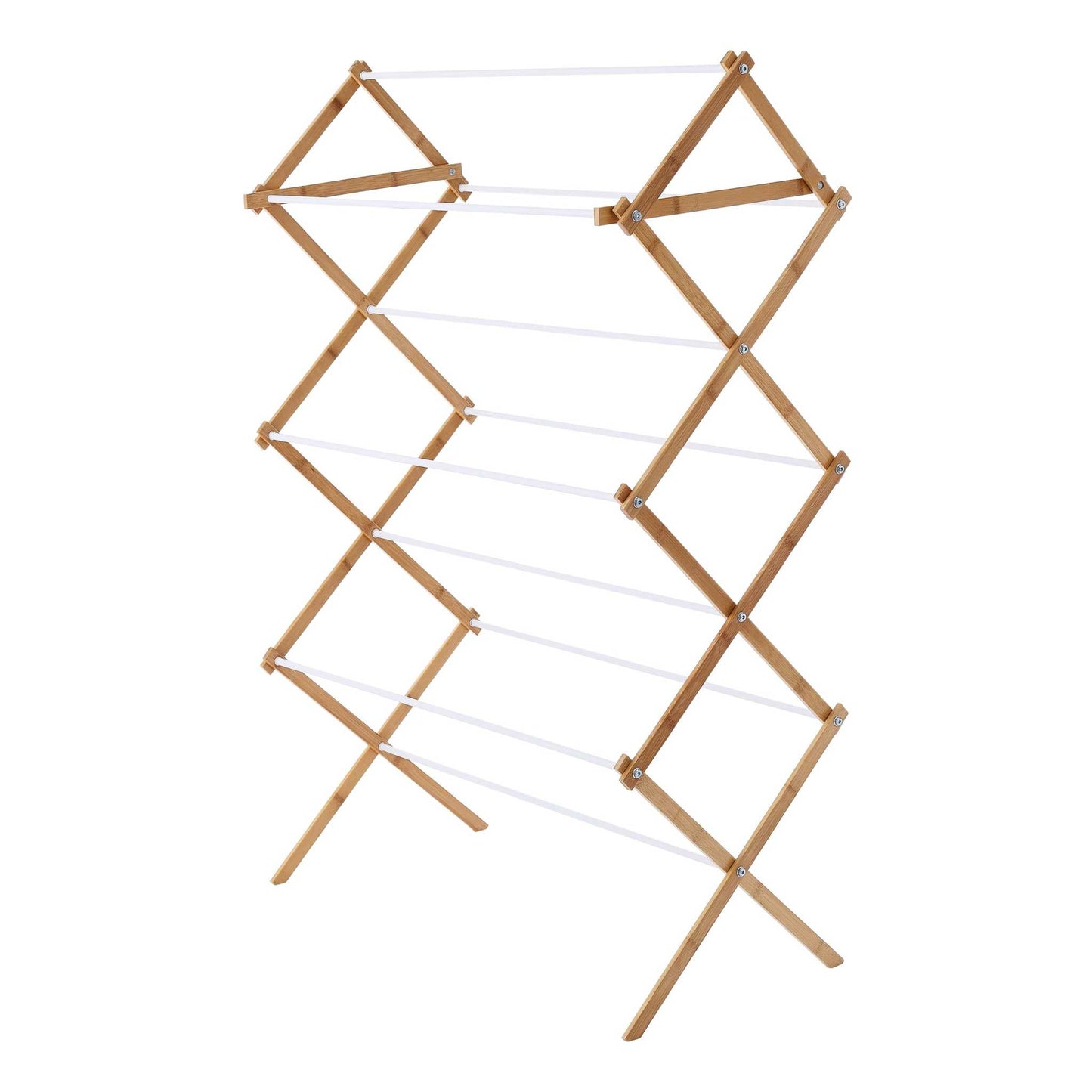 Space-Saving Collapsible Bamboo Laundry Drying Rack