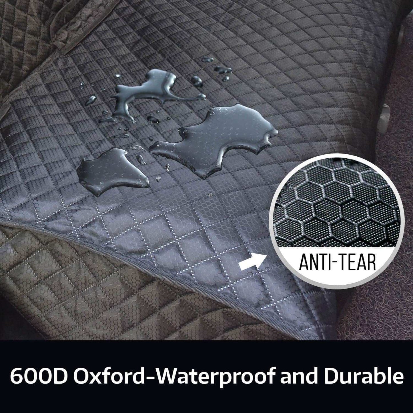 Bench Dog Seat Cover for Back Seat, 100% Waterproof Heavy-Duty & Nonslip Back Seat Cover for Dogs,Washable & Compatible Pet Car Seat Cover for Cars, Trucks & Suvs