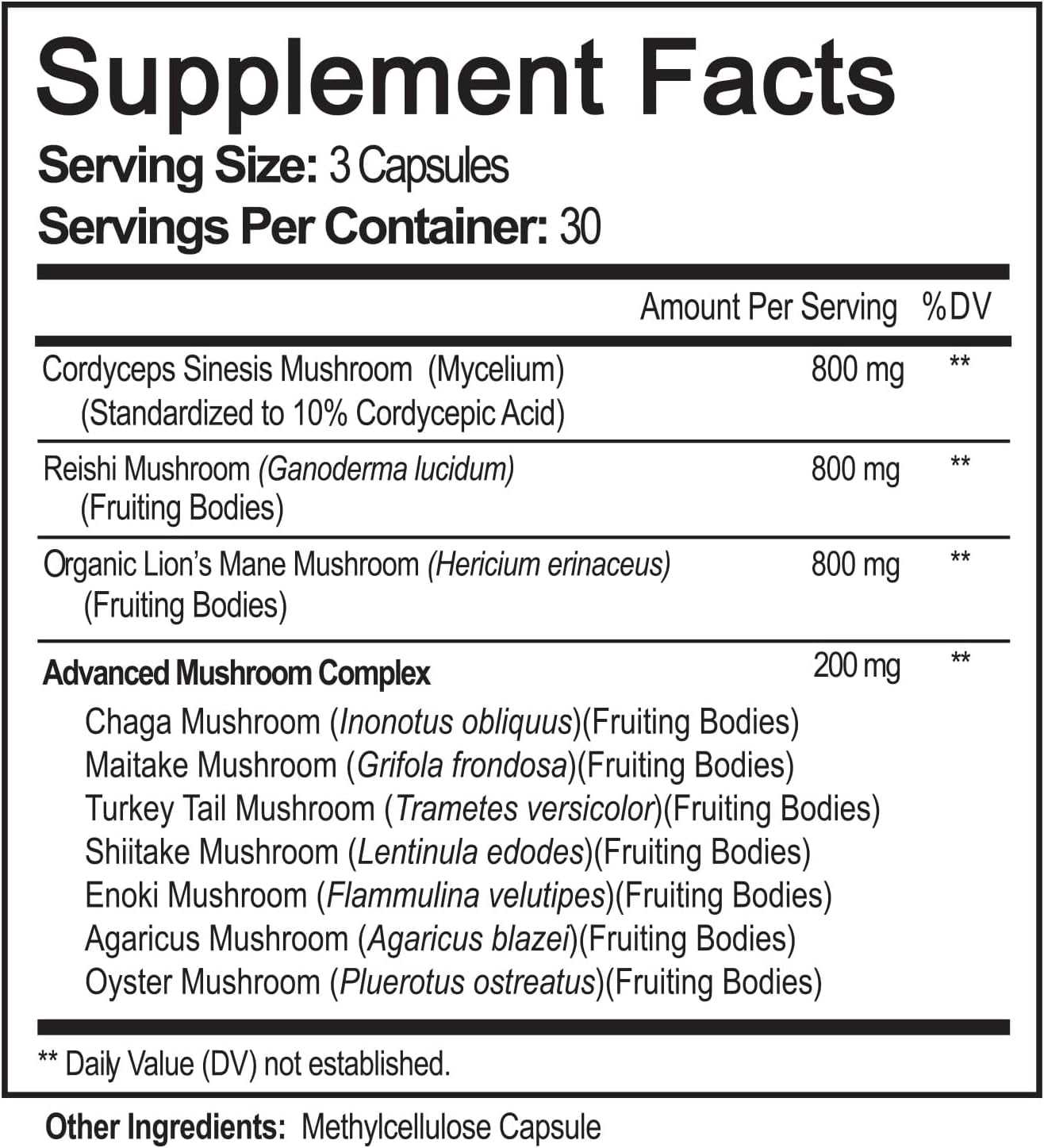 Lions Mane & Cordyceps supplement