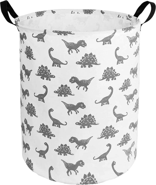 19.7 Laundry Hamper Toys Box Storage Bins Canvas Waterproof Collapsible Clothes Organizer Basket with Handle Freestanding Large Cute Light Weight for Home Kids Baby Room(Dinosaur)