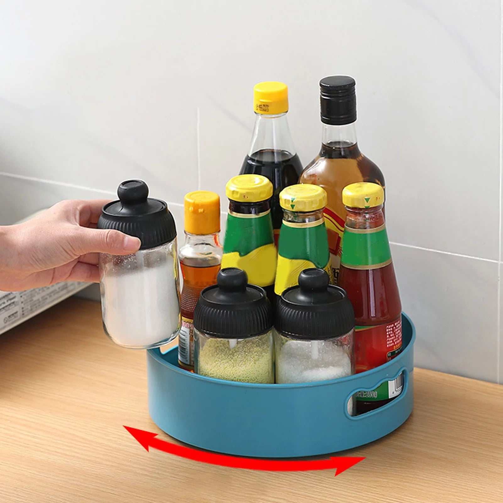 Lazy Susan Turntable - Storage Containers Organizer, Non-Skid Susan Turntable Spice Rack, Lazy Susan Organizer for Kitchen, Cabinet, Pantry