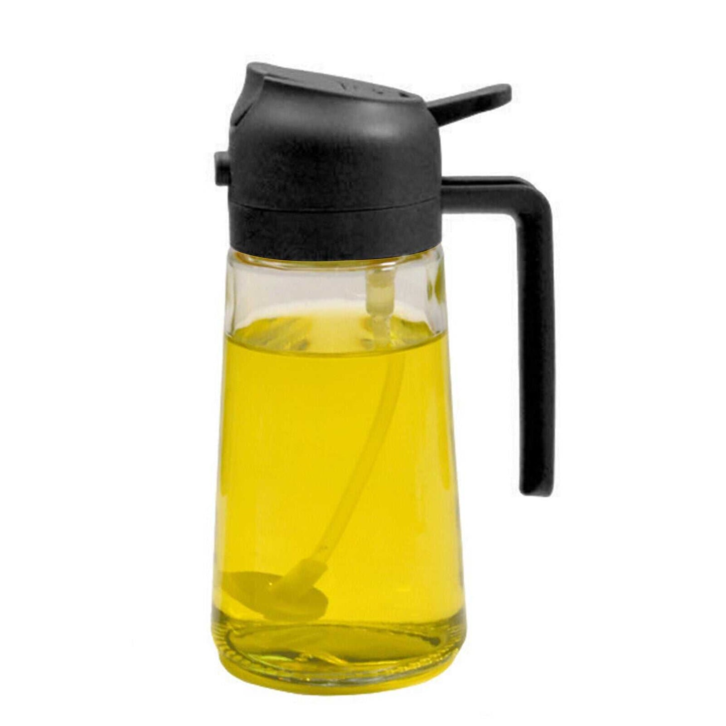 2-in-1 450ML glass oil sprayer and dispenser spray bottle for cooking.