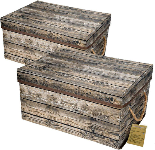 Decorative Storage Boxes with Lid and Handles, Memory Box Fabric Storage Bins for Storage Decorative. L15.7 X W11.8 X H7.9 in (Not Made of Wood, 2 Pack)