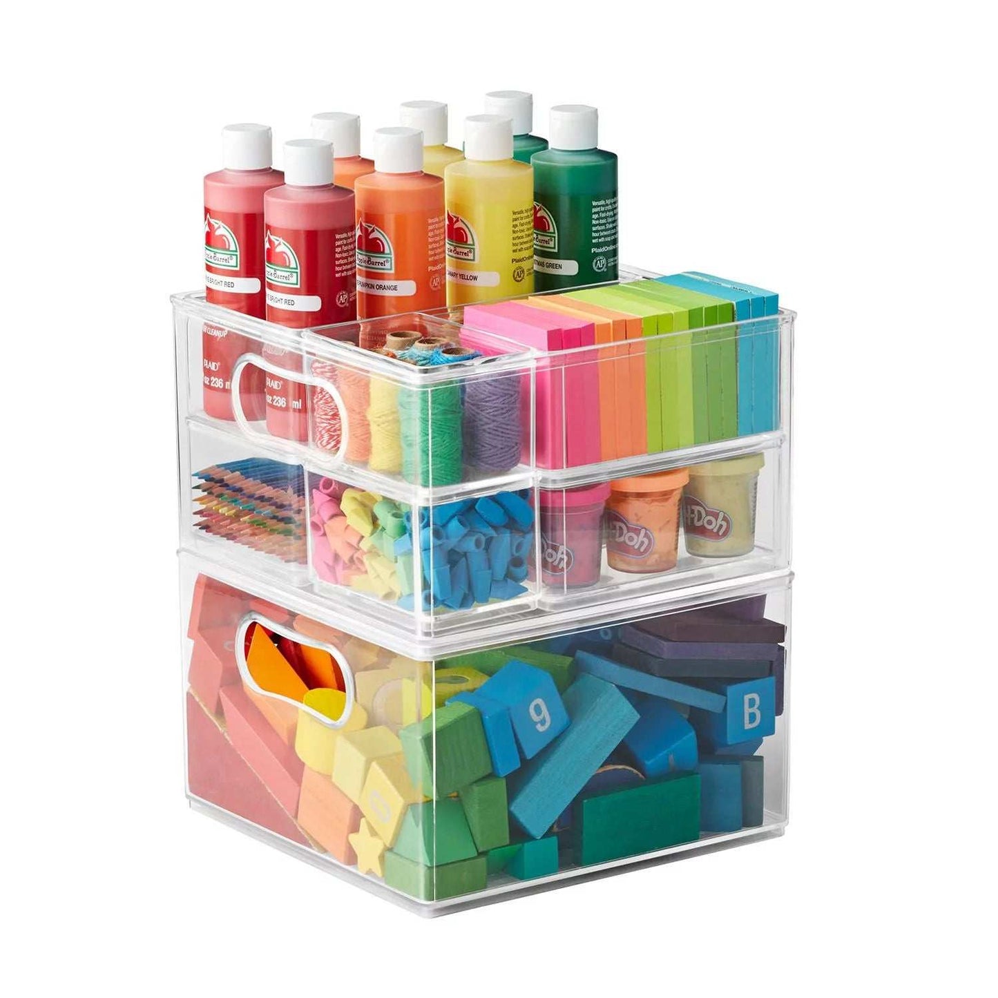 8 Piece Multipurpose Edit, Plastic Storage Organizing System, Clear