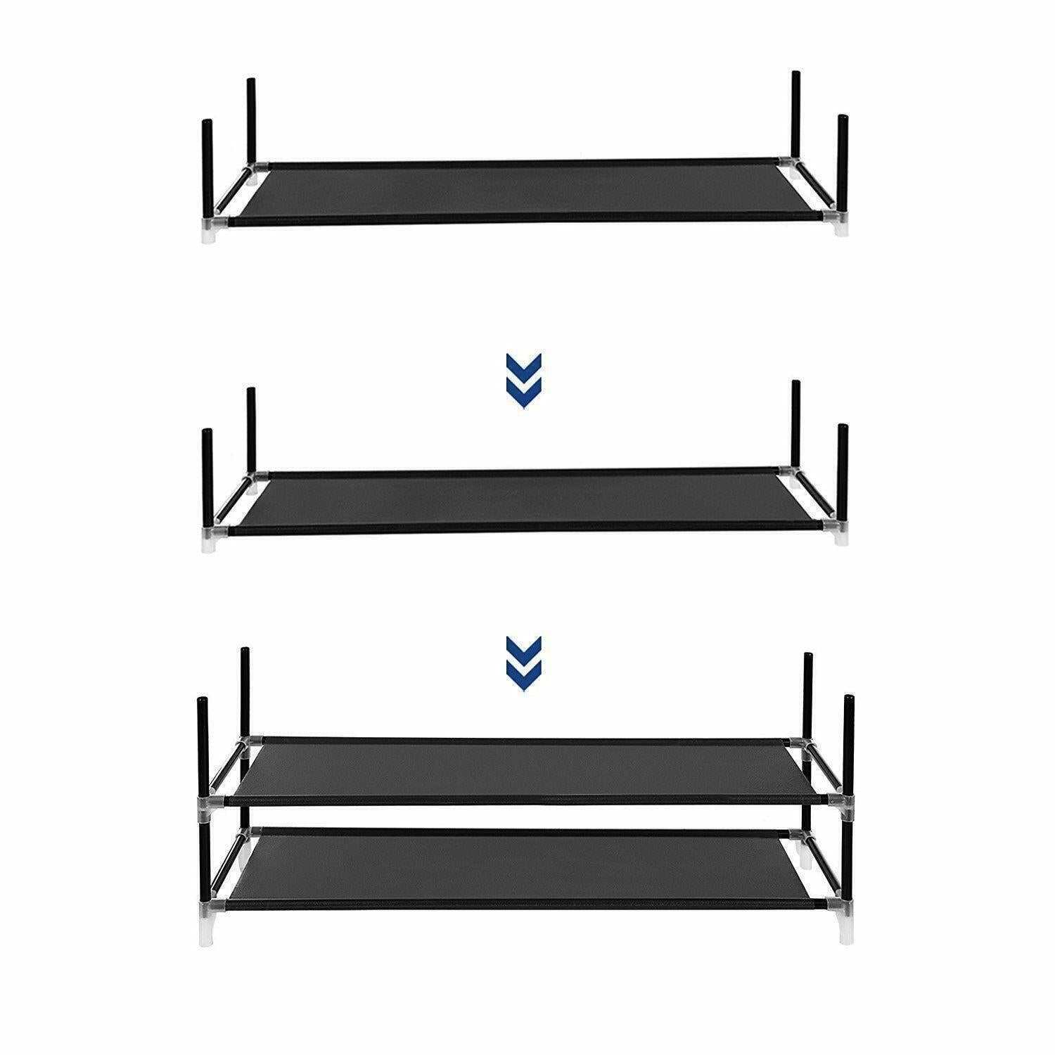 Adjustable Shoe Rack Organizer Storage Shoe Shelves 10 Tier 50 Pair Freestanding