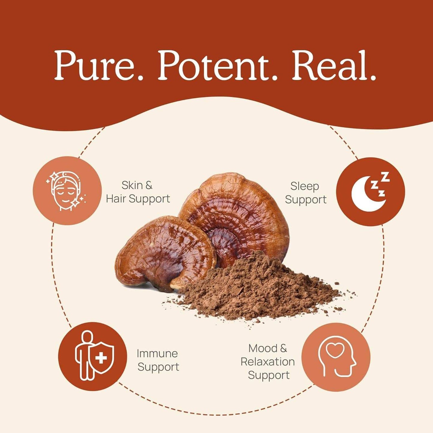 Reishi Capsules - Organic Mushroom Extract Supplement with Potent Red Reishi Mushroom - Vegan Mushroom Supplement, Non-Gmo, 90 Caps