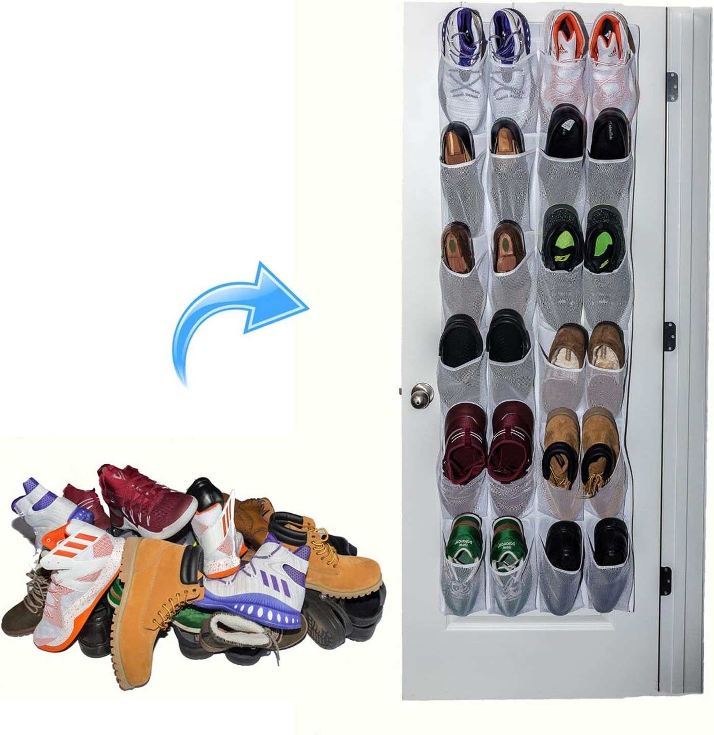 Large Shoe Organizer, Sneaker Rack, for Men'S Big Shoes (White)