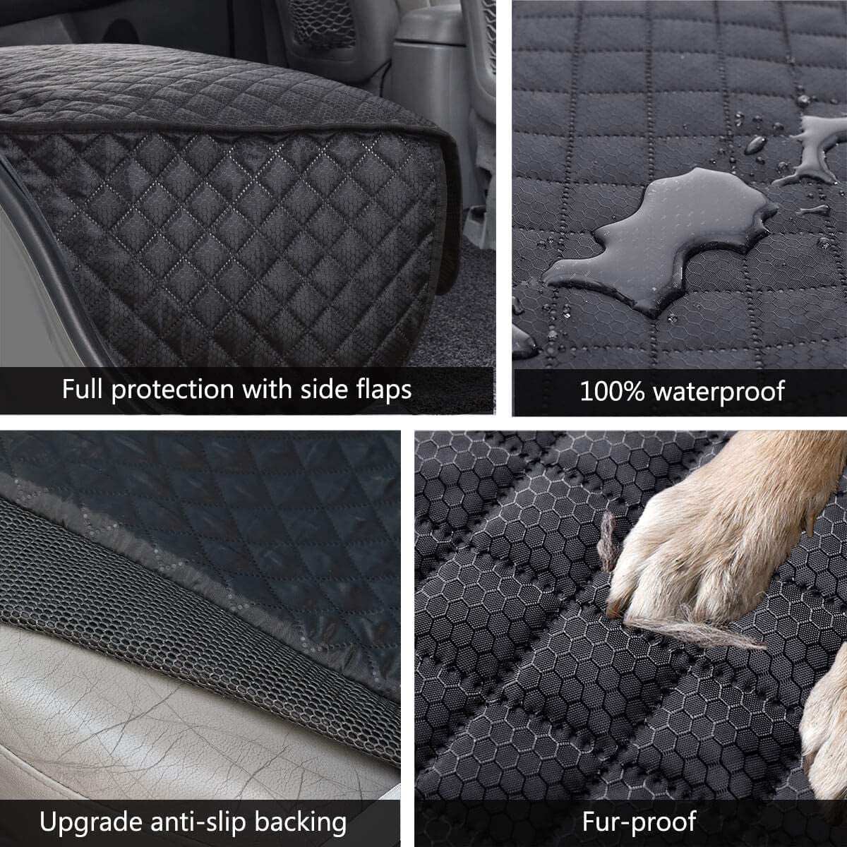 Bench Dog Seat Cover for Back Seat, 100% Waterproof Heavy-Duty & Nonslip Back Seat Cover for Dogs,Washable & Compatible Pet Car Seat Cover for Cars, Trucks & Suvs