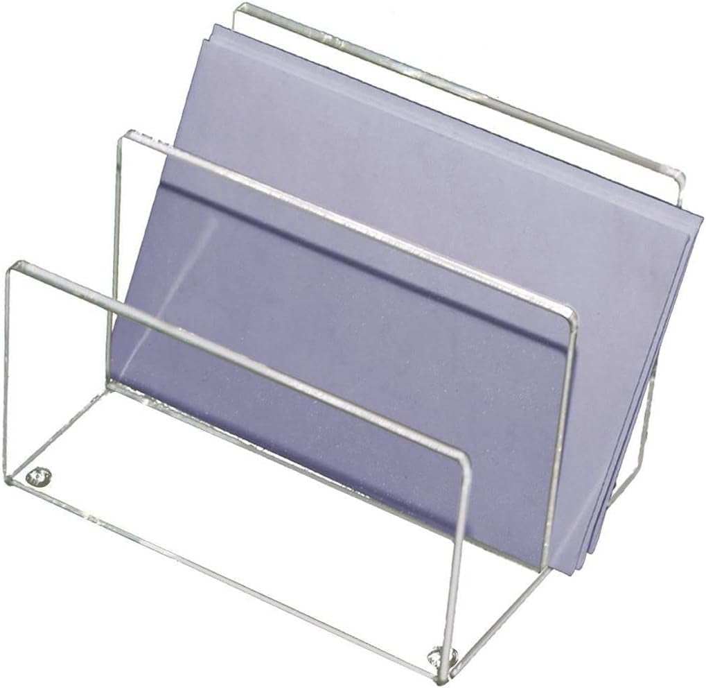 Clear Acrylic Mini File Sorter, 2 Section File Holder, 6" X 3.8" X 3.9", Desk Organizer, Non-Skid Feet, Desk Accessory