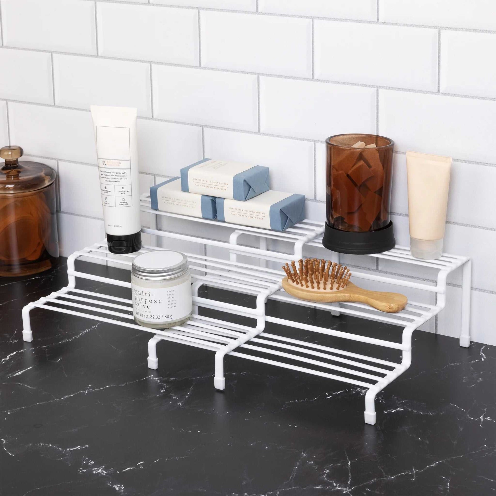 3-Tier Expandable Spice Rack, White