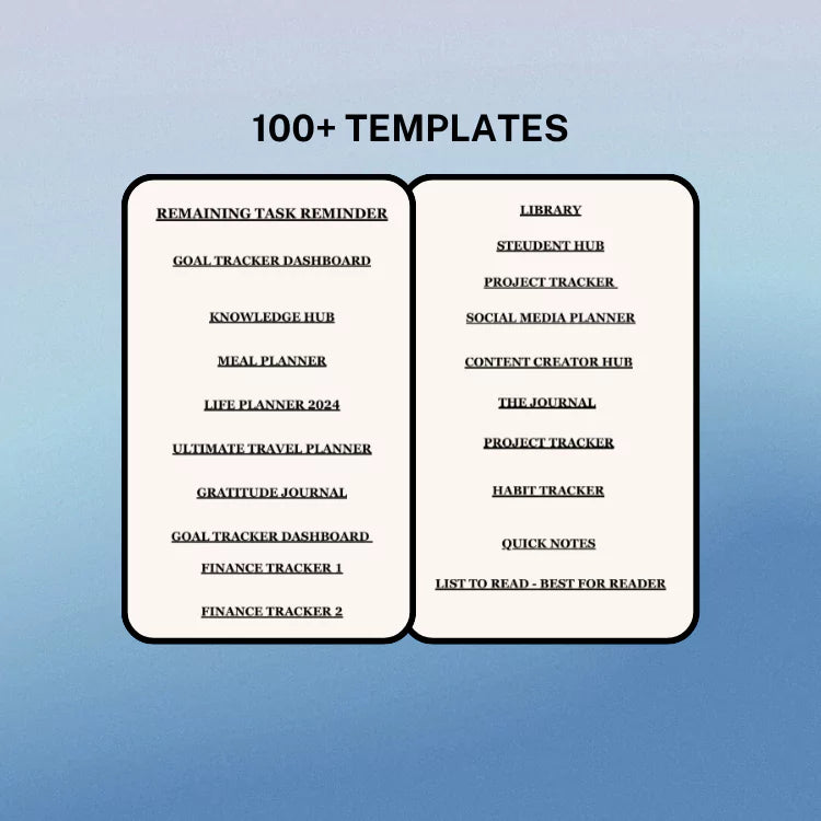 100+ Premium Notion Templates